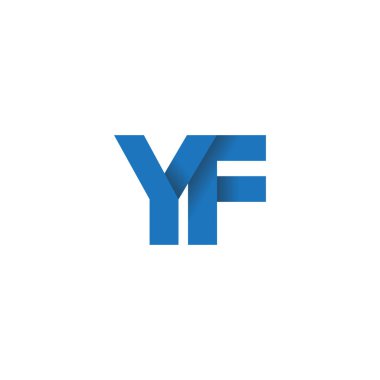 Initial letters YF, overlapping fold logo, blue, vector template elements for creative industry