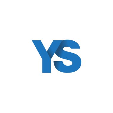 Initial letters YS, overlapping fold logo, blue, vector template elements for creative industry