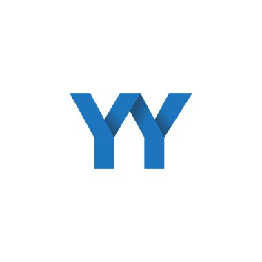 Initial letters YY, overlapping fold logo, blue, vector template elements for creative industry