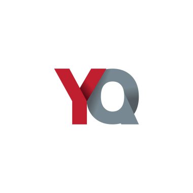 Initial letters YQ, overlapping fold logo, red gray, vector template elements for creative industry