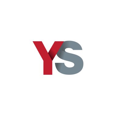 Initial letters YS, overlapping fold logo, red gray, vector template elements for creative industry
