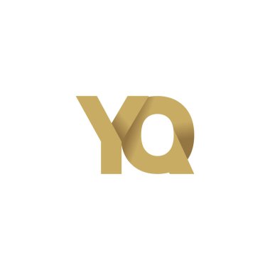 Initial letters YQ, overlapping fold logo, brown gold, vector template elements for creative industry