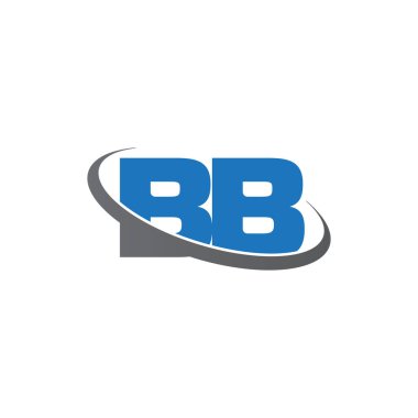 Initial letters BB, swoosh orbit ring logo, blue gray, vector template elements for business, company, creative industry