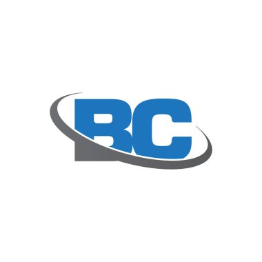 Initial letters BC, swoosh orbit ring logo, blue gray, vector template elements for business, company, creative industry