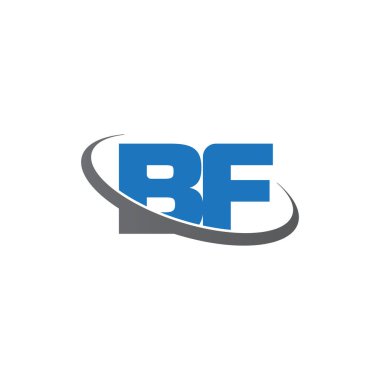 Initial letters BF, swoosh orbit ring logo, blue gray, vector template elements for business, company, creative industry