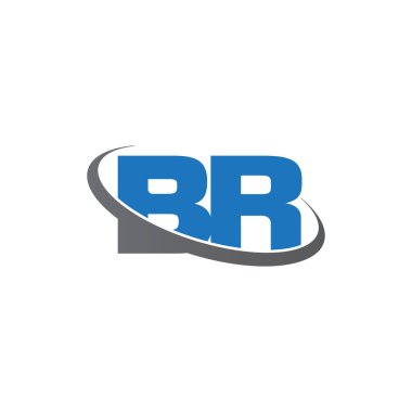 Initial letters BR, swoosh orbit ring logo, blue gray, vector template elements for business, company, creative industry