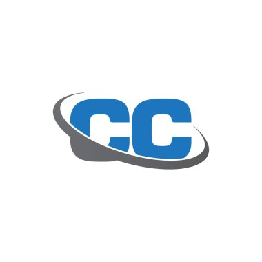 Initial letters CC, swoosh orbit ring logo, blue gray, vector template elements for business, company, creative industry