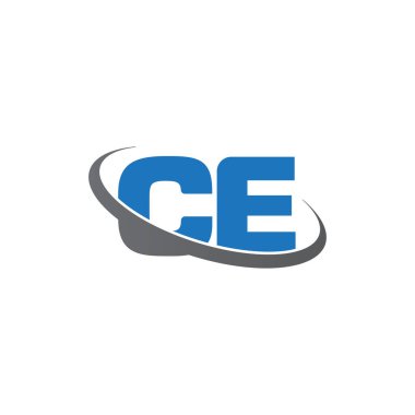 Initial letters CE, swoosh orbit ring logo, blue gray, vector template elements for business, company, creative industry