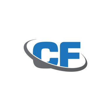 Initial letters CF, swoosh orbit ring logo, blue gray, vector template elements for business, company, creative industry