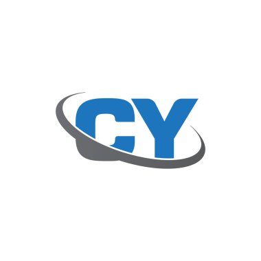 Initial letters CY, swoosh orbit ring logo, blue gray, vector template elements for business, company, creative industry