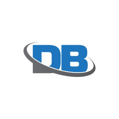 Initial letters DB, swoosh orbit ring logo, blue gray, vector template elements for business, company, creative industry