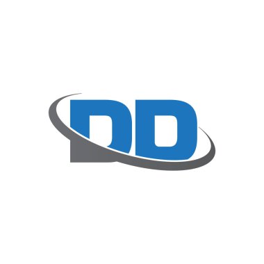 Initial letters DD, swoosh orbit ring logo, blue gray, vector template elements for business, company, creative industry