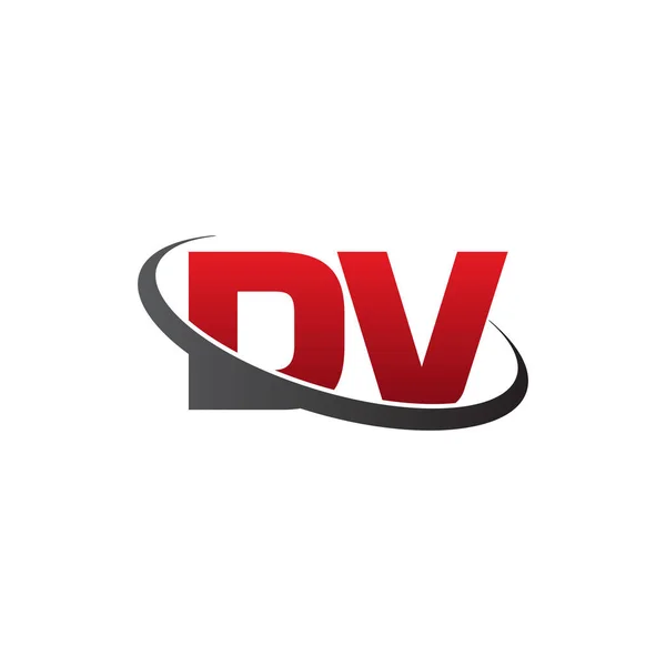 Initial Letters Swoosh Orbit Ring Logo Red Gray Black Vector — Vetor de Stock