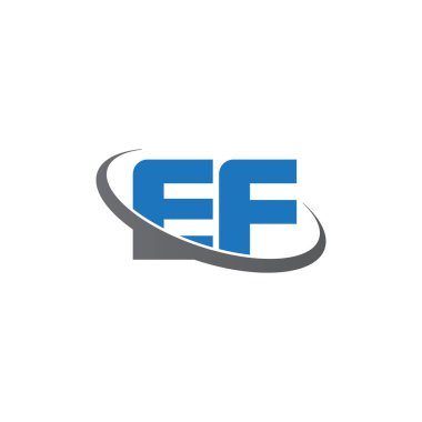 Initial letters EF, swoosh orbit ring logo, blue gray, vector template elements for business, company, creative industry
