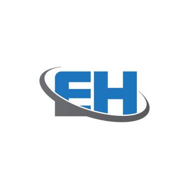 Initial letters EH, swoosh orbit ring logo, blue gray, vector template elements for business, company, creative industry