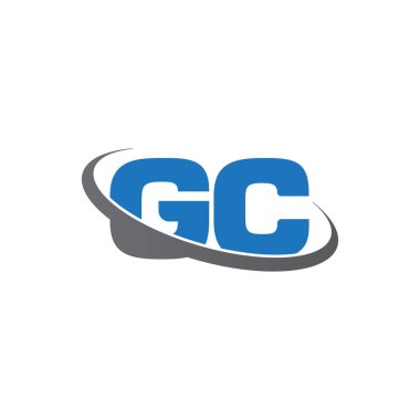 Initial letters GC, swoosh orbit ring logo, blue gray, vector template elements for business, company, creative industry