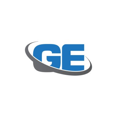 Initial letters GE, swoosh orbit ring logo, blue gray, vector template elements for business, company, creative industry