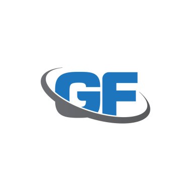 Initial letters GF, swoosh orbit ring logo, blue gray, vector template elements for business, company, creative industry