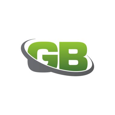 Initial letters GB, swoosh orbit ring logo, green gray silver, vector template elements for business, company, creative industry