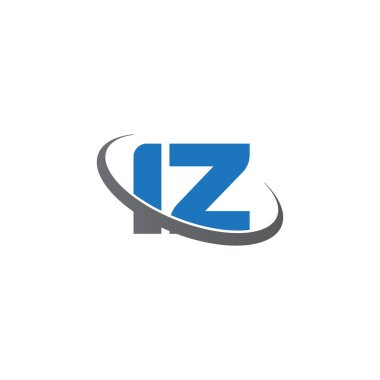 Initial letters IZ, swoosh orbit ring logo, blue gray, vector template elements for business, company, creative industry