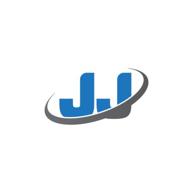 Initial letters JJ, swoosh orbit ring logo, blue gray, vector template elements for business, company, creative industry