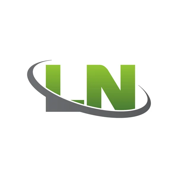 Початкові Літери Логотип Обертового Кільця Зелене Сіре Срібло Векторні Елементи — стоковий вектор
