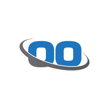 Initial letters OO, swoosh orbit ring logo, blue gray, vector template elements for business, company, creative industry