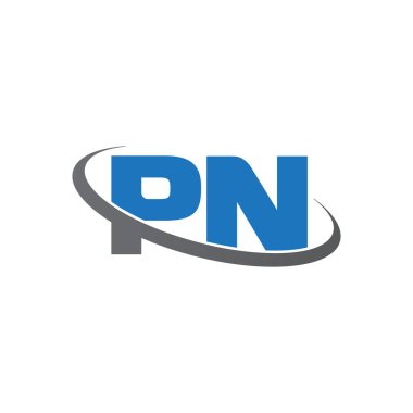 Initial letters PN, swoosh orbit ring logo, blue gray, vector template elements for business, company, creative industry