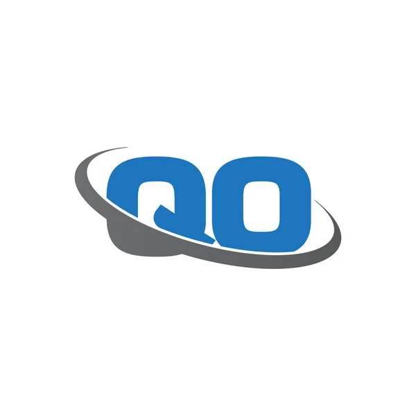 Initial Letters Swoosh Orbit Ring Logo Blue Gray Vector Template — Vettoriale Stock