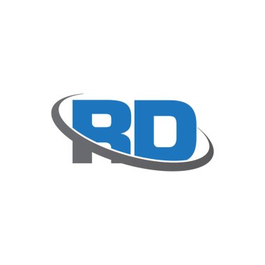 Initial letters RD, swoosh orbit ring logo, blue gray, vector template elements for business, company, creative industry