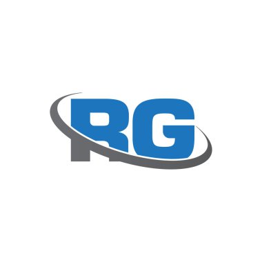 Initial letters RG, swoosh orbit ring logo, blue gray, vector template elements for business, company, creative industry