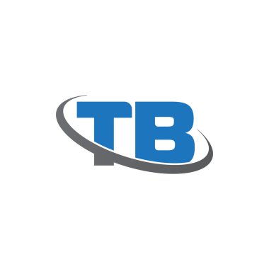 Initial letters TB, swoosh orbit ring logo, blue gray, vector template elements for business, company, creative industry