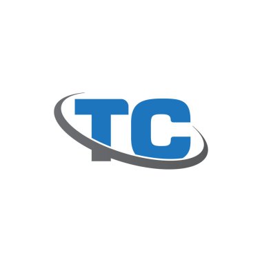 Initial letters TC, swoosh orbit ring logo, blue gray, vector template elements for business, company, creative industry