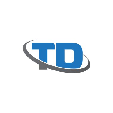 Initial letters TD, swoosh orbit ring logo, blue gray, vector template elements for business, company, creative industry