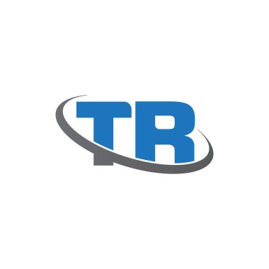 Initial letters TR, swoosh orbit ring logo, blue gray, vector template elements for business, company, creative industry