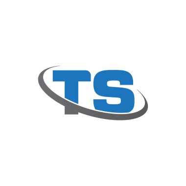 Initial letters TS, swoosh orbit ring logo, blue gray, vector template elements for business, company, creative industry