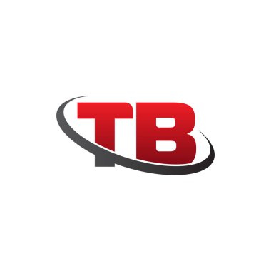 Initial letters TB, swoosh orbit ring logo, red gray black, vector template elements for business, company, creative industry