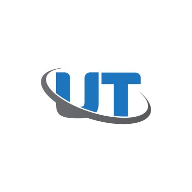 Initial letters UT, swoosh orbit ring logo, blue gray, vector template elements for business, company, creative industry