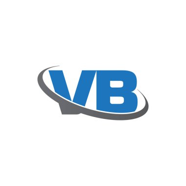 Initial letters VB, swoosh orbit ring logo, blue gray, vector template elements for business, company, creative industry