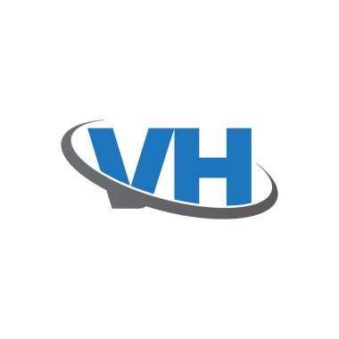 Initial letters VH, swoosh orbit ring logo, blue gray, vector template elements for business, company, creative industry