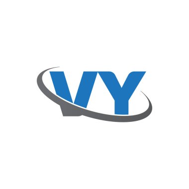 Initial letters VY, swoosh orbit ring logo, blue gray, vector template elements for business, company, creative industry