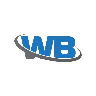 Initial letters WB, swoosh orbit ring logo, blue gray, vector template elements for business, company, creative industry