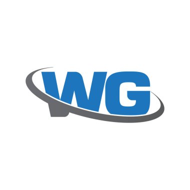 Initial letters WG, swoosh orbit ring logo, blue gray, vector template elements for business, company, creative industry