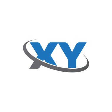 Initial letters XY, swoosh orbit ring logo, blue gray, vector template elements for business, company, creative industry