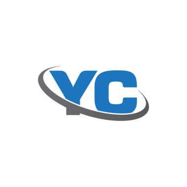 Initial letters YC, swoosh orbit ring logo, blue gray, vector template elements for business, company, creative industry