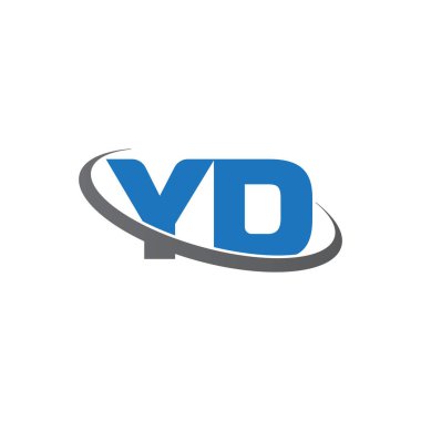 Initial letters YD, swoosh orbit ring logo, blue gray, vector template elements for business, company, creative industry