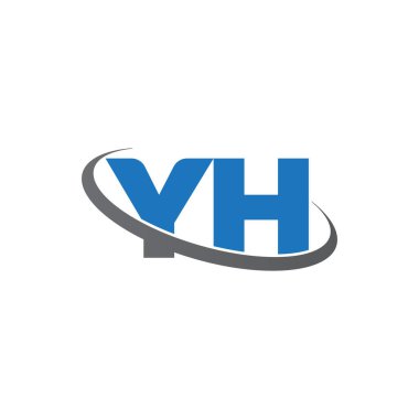 Initial letters YH, swoosh orbit ring logo, blue gray, vector template elements for business, company, creative industry