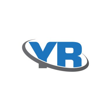 Initial letters YR, swoosh orbit ring logo, blue gray, vector template elements for business, company, creative industry