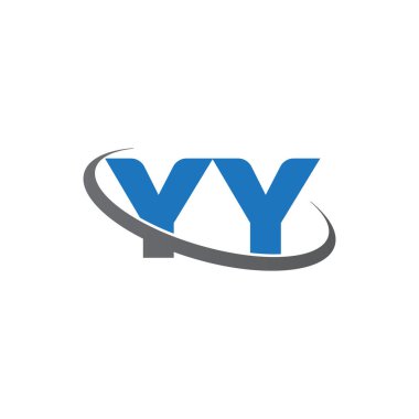 Initial letters YY, swoosh orbit ring logo, blue gray, vector template elements for business, company, creative industry
