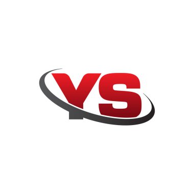 Initial letters YS, swoosh orbit ring logo, red gray black, vector template elements for business, company, creative industry